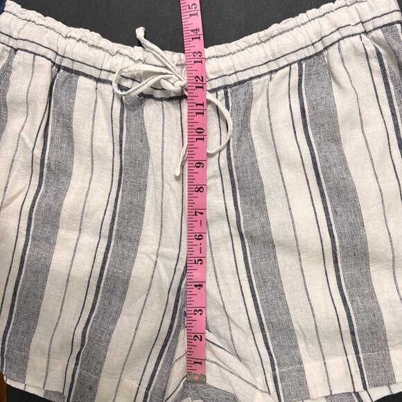 GAP 4" Pull On Striped Linen Blend Shorts With Pockets Drawstring Large - Picture 11 of 15